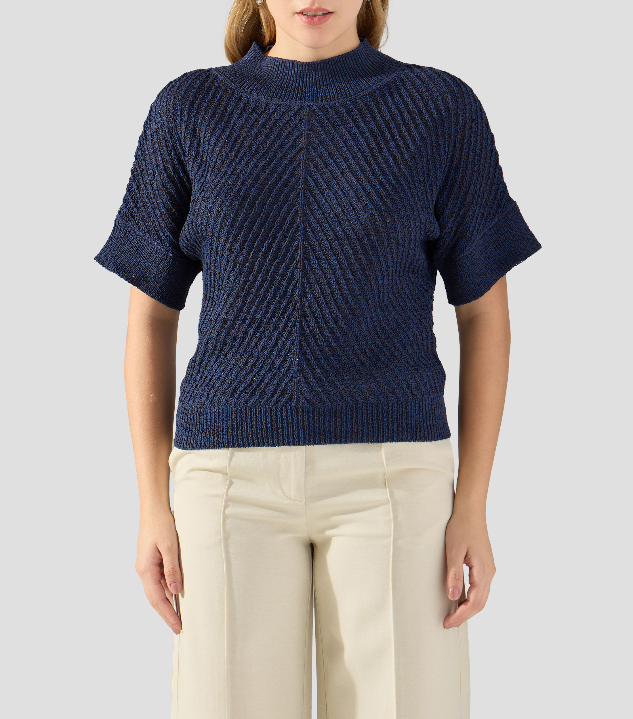 Top liso manga corta Mujer
